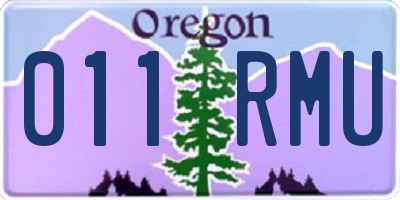 OR license plate 011RMU