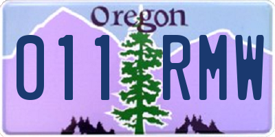 OR license plate 011RMW