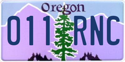 OR license plate 011RNC
