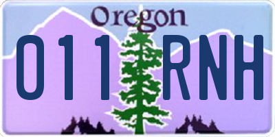 OR license plate 011RNH