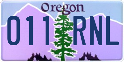 OR license plate 011RNL