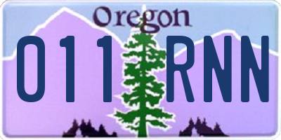 OR license plate 011RNN