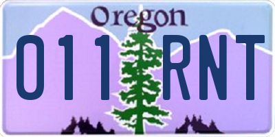OR license plate 011RNT