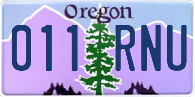 OR license plate 011RNU
