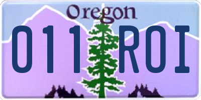 OR license plate 011ROI