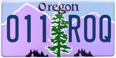 OR license plate 011ROQ