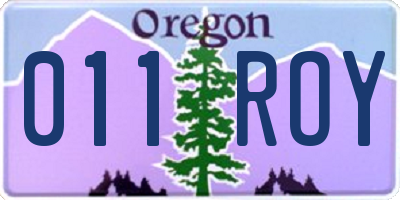 OR license plate 011ROY