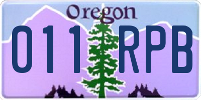 OR license plate 011RPB