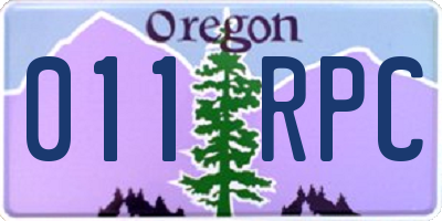 OR license plate 011RPC