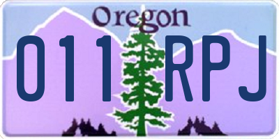 OR license plate 011RPJ