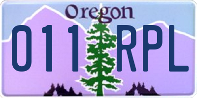 OR license plate 011RPL