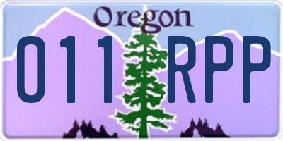 OR license plate 011RPP