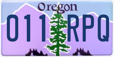 OR license plate 011RPQ