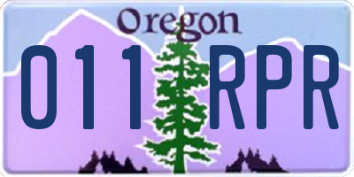 OR license plate 011RPR