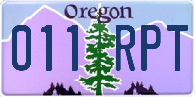 OR license plate 011RPT