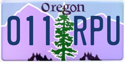 OR license plate 011RPU