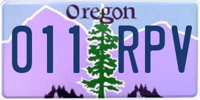 OR license plate 011RPV