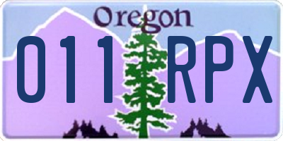 OR license plate 011RPX