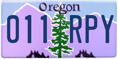 OR license plate 011RPY