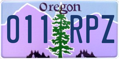 OR license plate 011RPZ