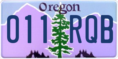 OR license plate 011RQB