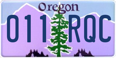 OR license plate 011RQC