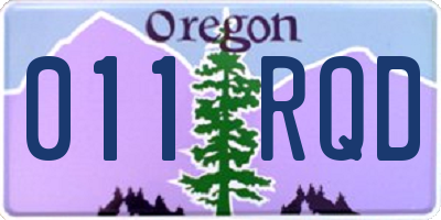 OR license plate 011RQD
