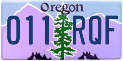 OR license plate 011RQF