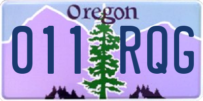 OR license plate 011RQG