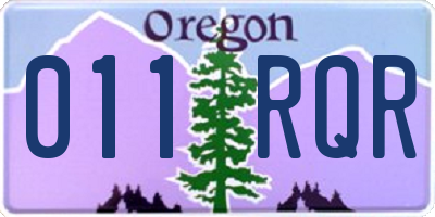OR license plate 011RQR