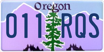 OR license plate 011RQS
