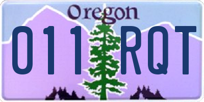 OR license plate 011RQT