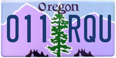 OR license plate 011RQU