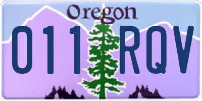 OR license plate 011RQV