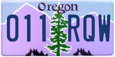 OR license plate 011RQW