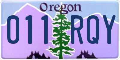 OR license plate 011RQY