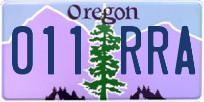 OR license plate 011RRA