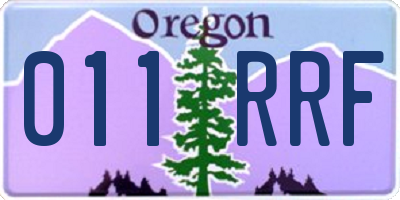OR license plate 011RRF