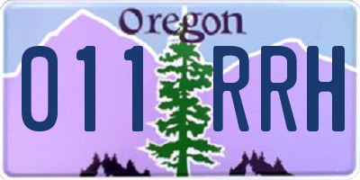 OR license plate 011RRH