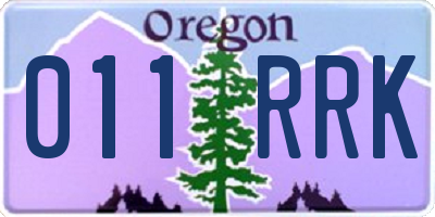 OR license plate 011RRK