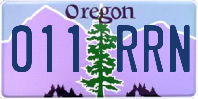 OR license plate 011RRN