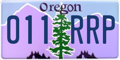 OR license plate 011RRP