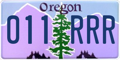OR license plate 011RRR