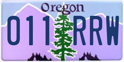 OR license plate 011RRW