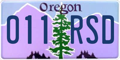 OR license plate 011RSD