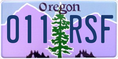 OR license plate 011RSF
