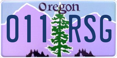 OR license plate 011RSG