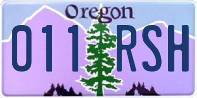 OR license plate 011RSH