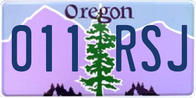 OR license plate 011RSJ