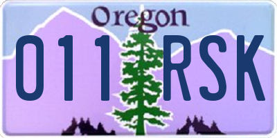 OR license plate 011RSK